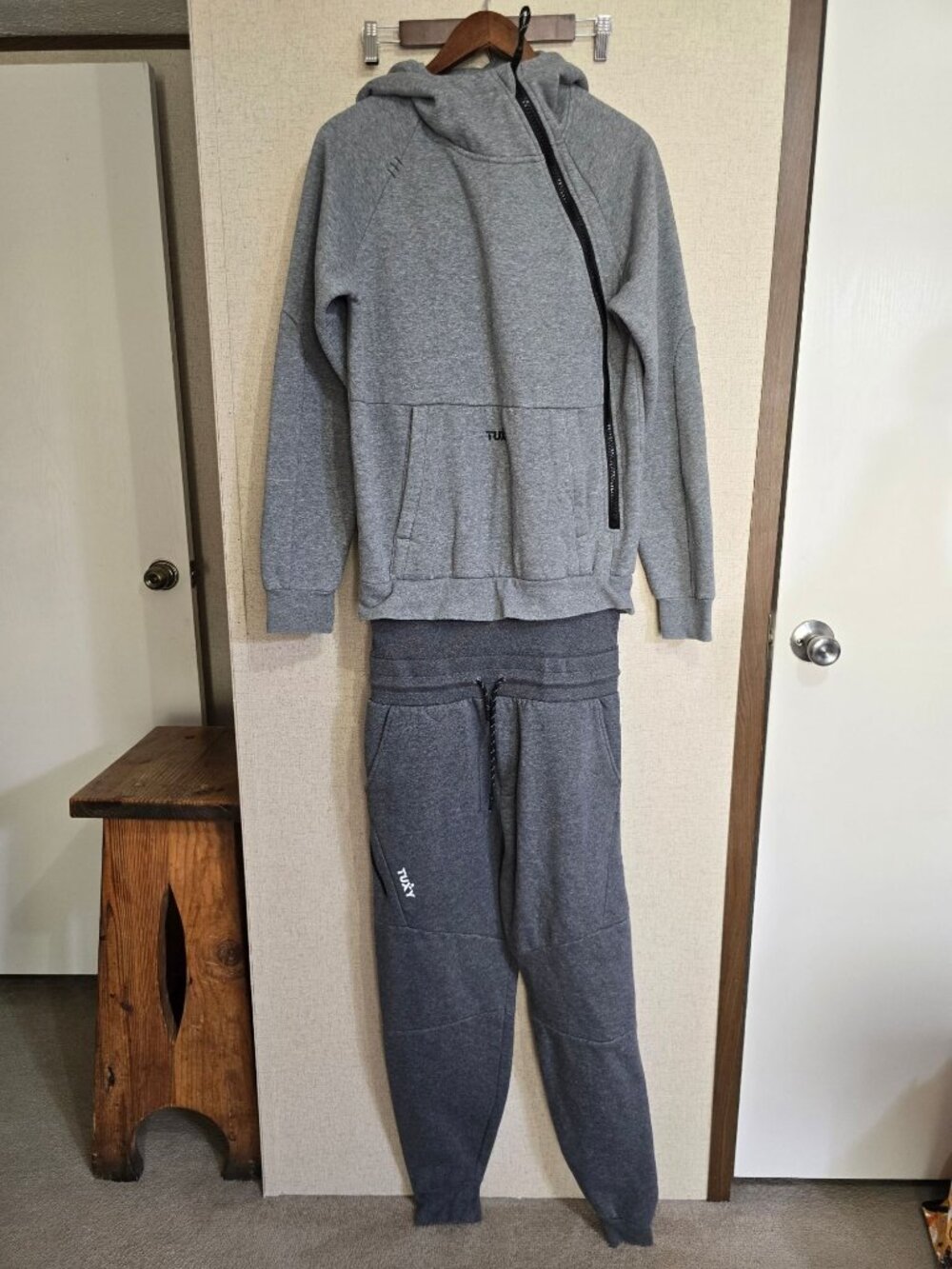 Tuxy Medium Hooded Jogger One Piece Jumpsuit Gray Lounge Set
